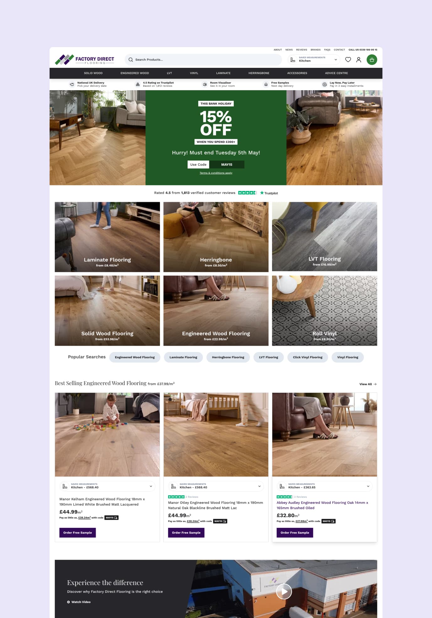 Factory Direct Flooring website